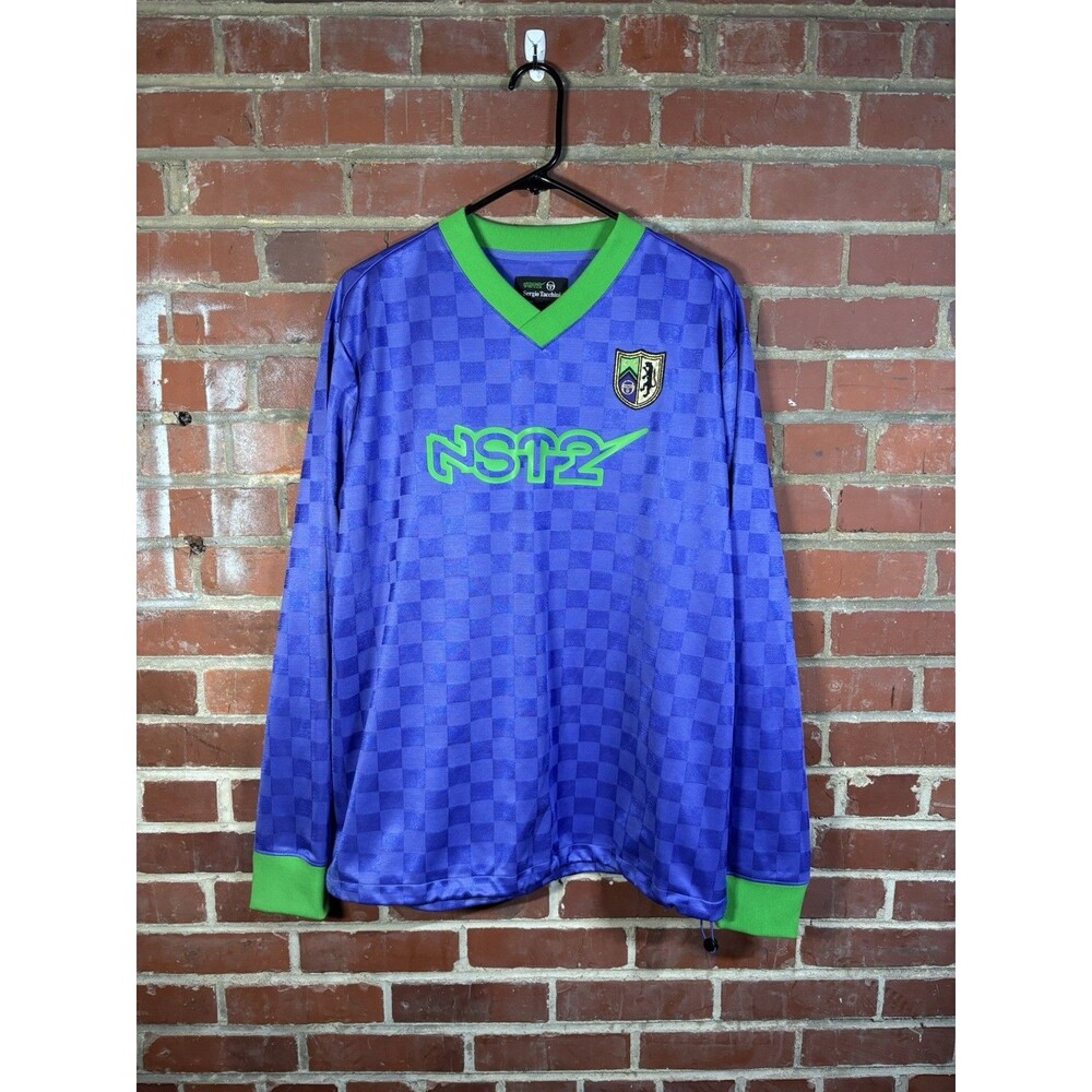 Sergio Tacchini ST X Nast Futbol Soccer Jersey Long Sleeve Purple Green Adult XL